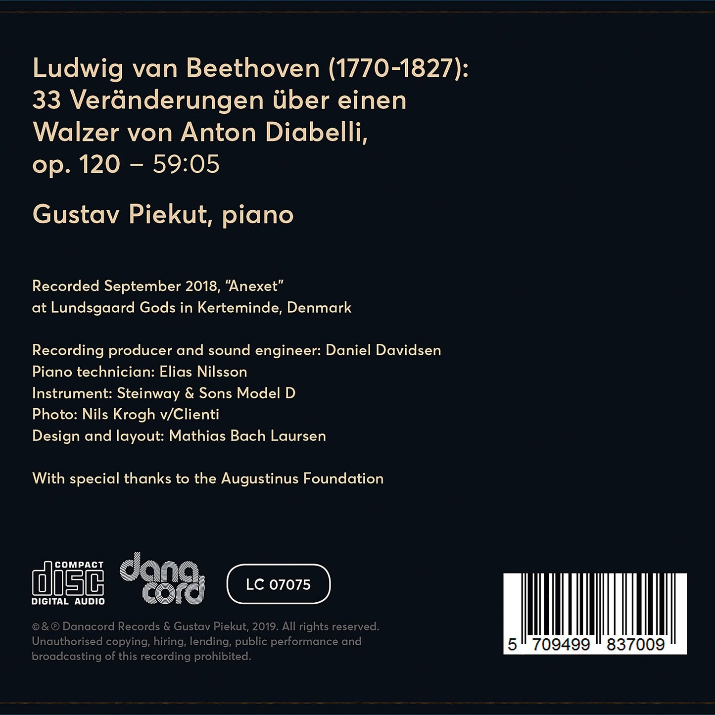 Beethoven: 33 Variations on a Waltz by Diabelli in C Major,