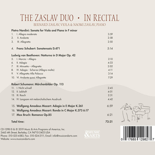 The Zaslav Duo in Recital