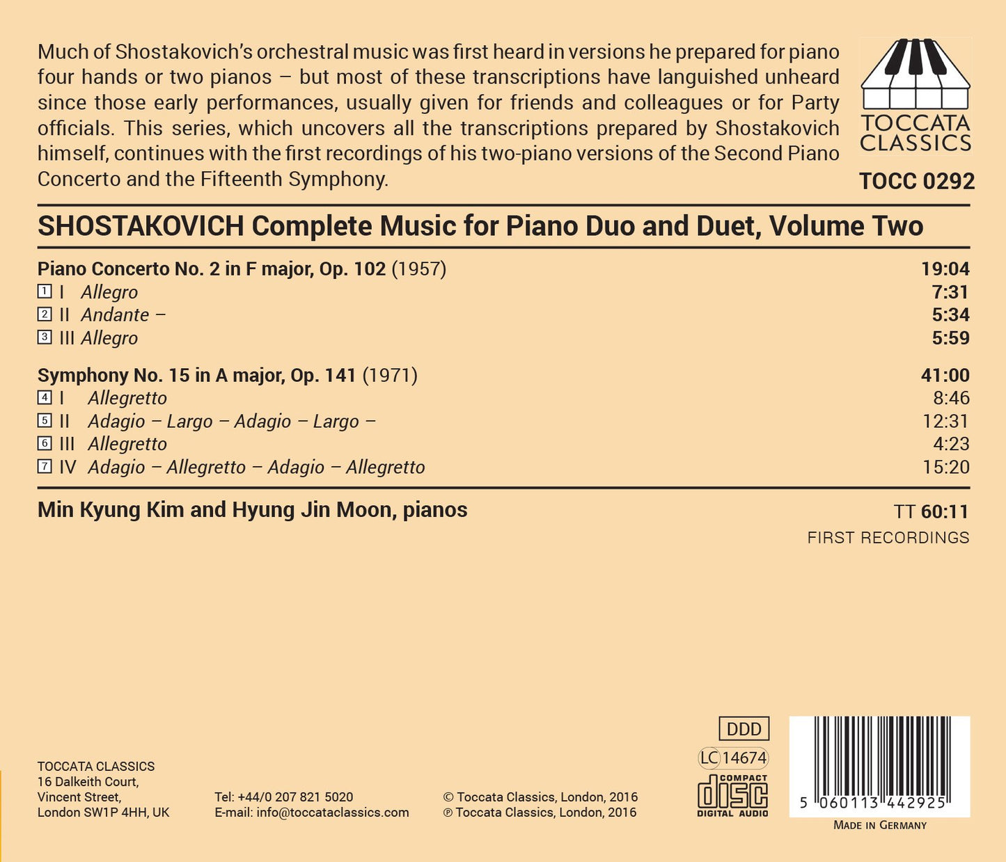 Shostakovich: Complete Music for Piano Duo & Duet, Vol. 2