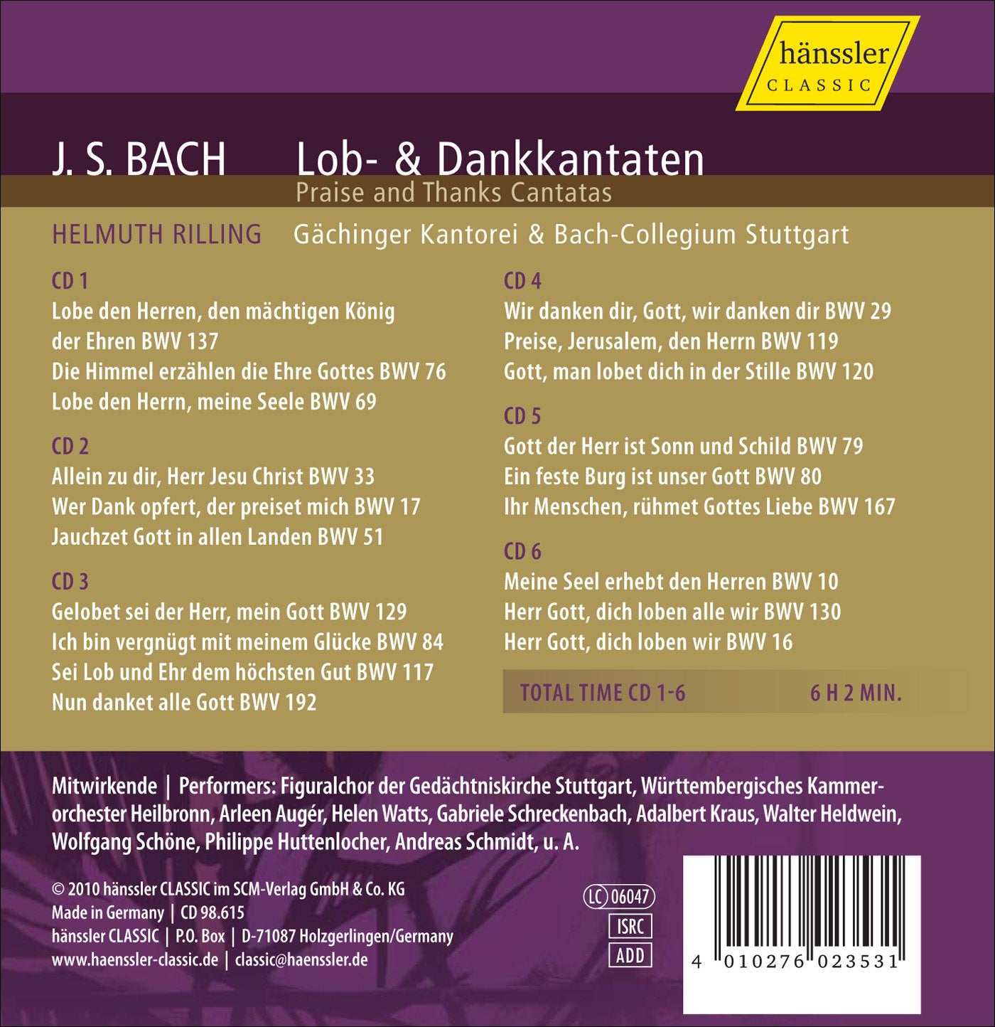 Bach: Praise and Thanks Canatas