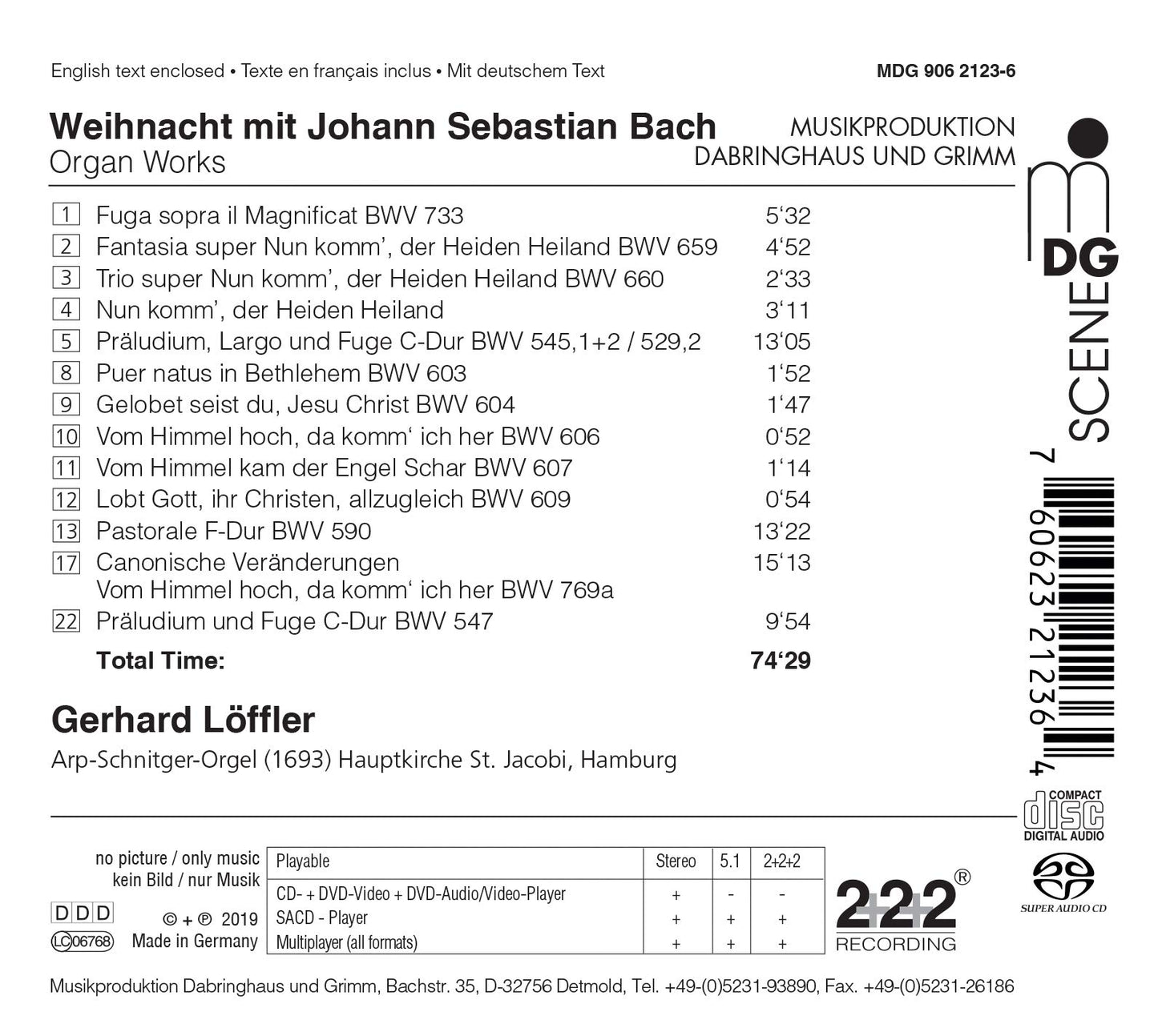 CHRISTMAS WITH BACH ORGELBUCHL
