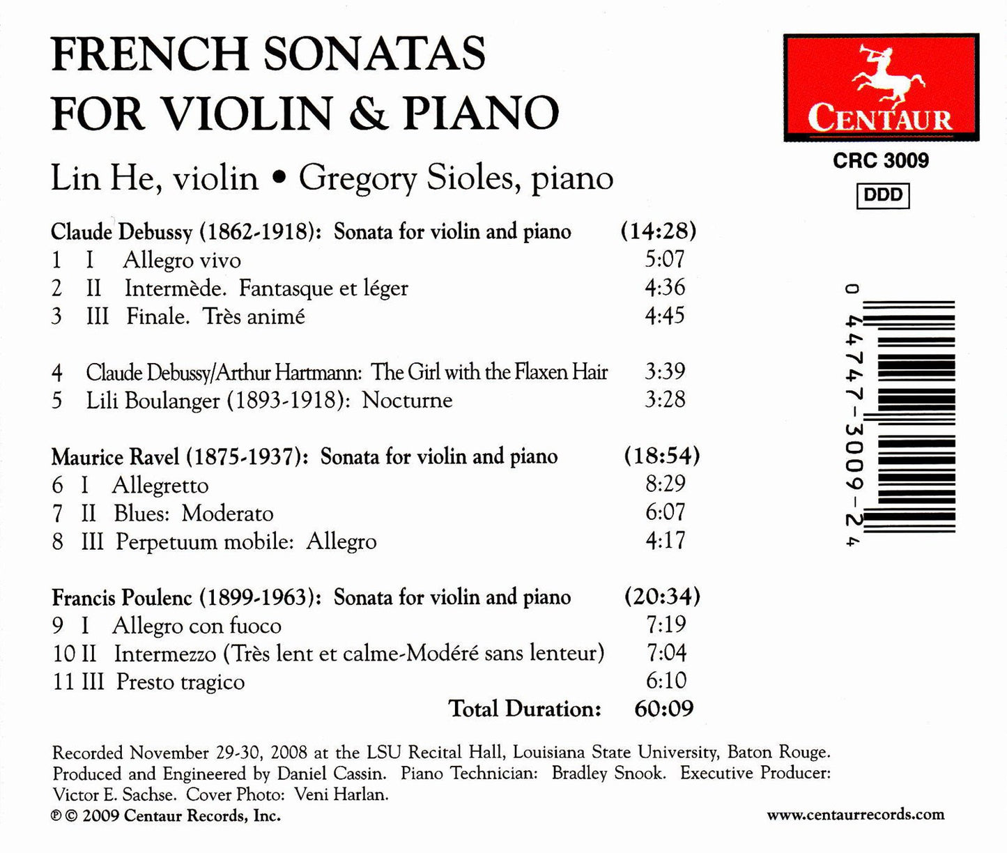 French Sonatas for Violin and Piano