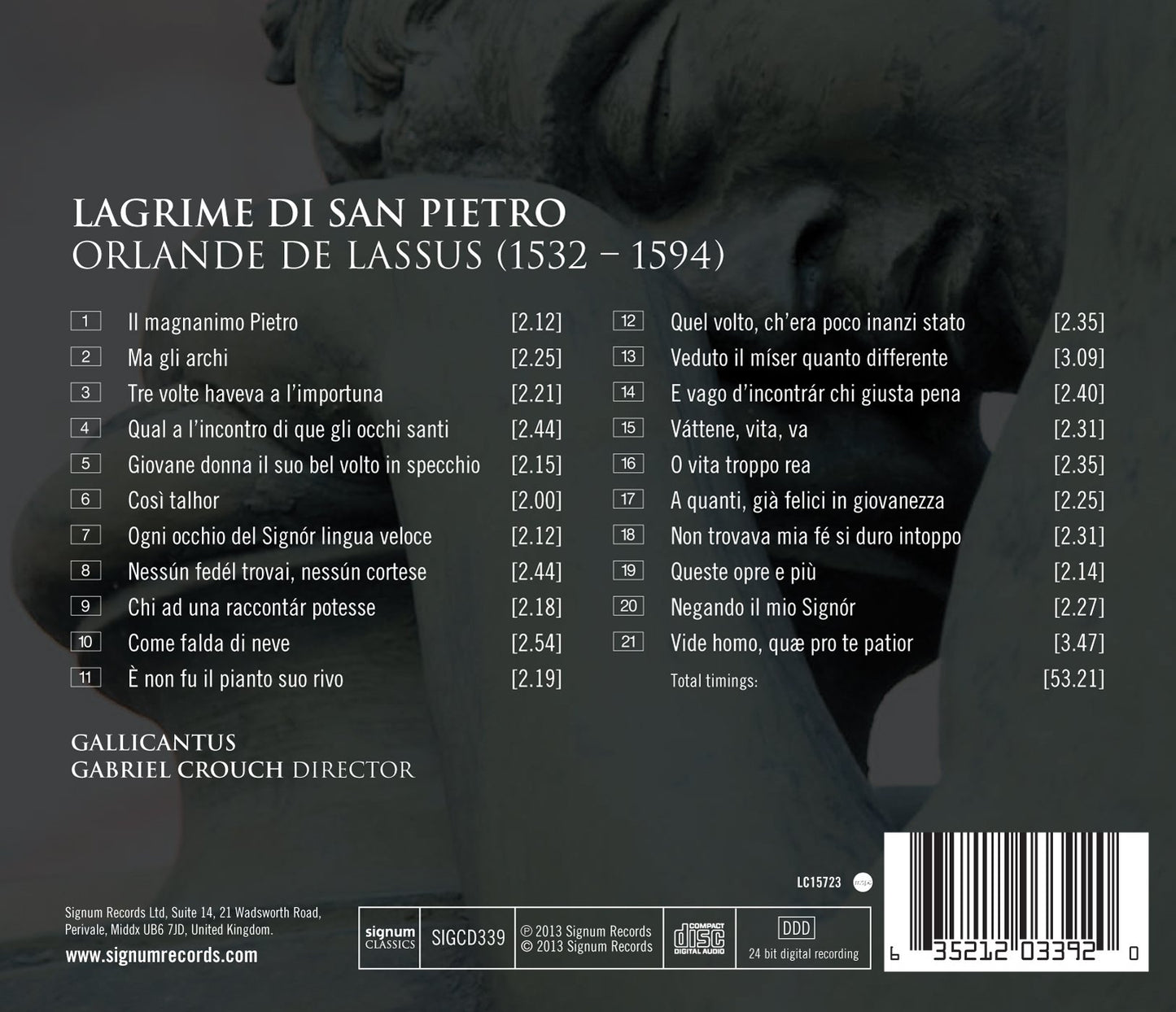 Lassus: Lagrime di San Pietro