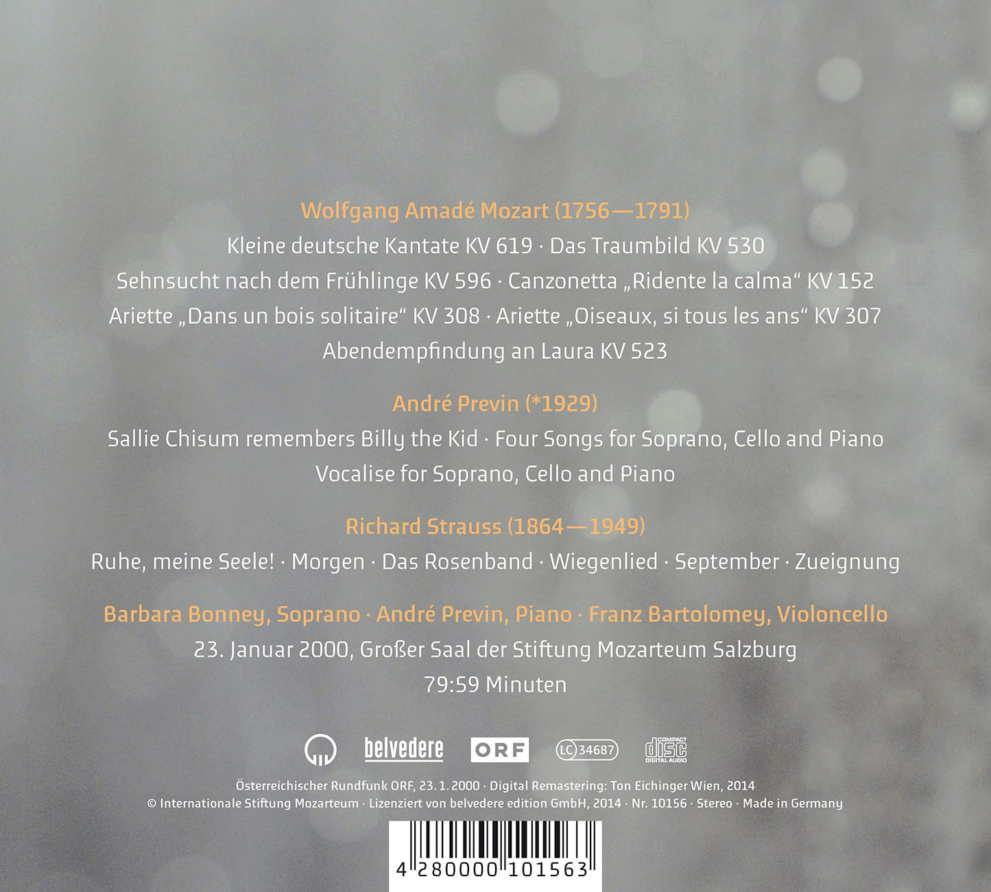 Mozart, André Previn & R. Strauss: Songs & Arias (Live)