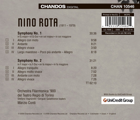 Rota, N.: Symphonies Nos. 1 and 2