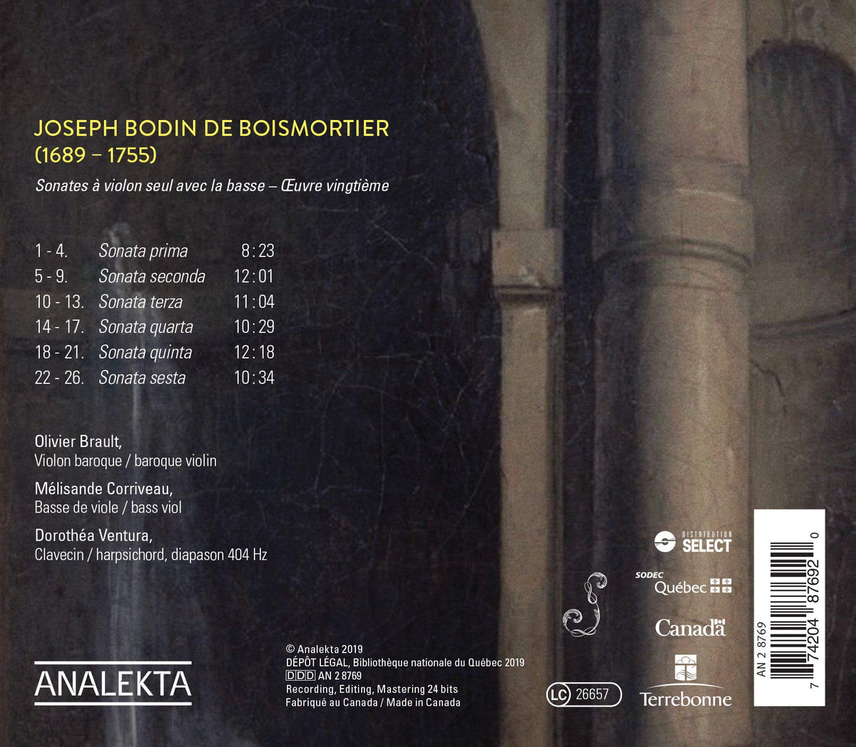 SONATES POUR VIOLON, OP. 20