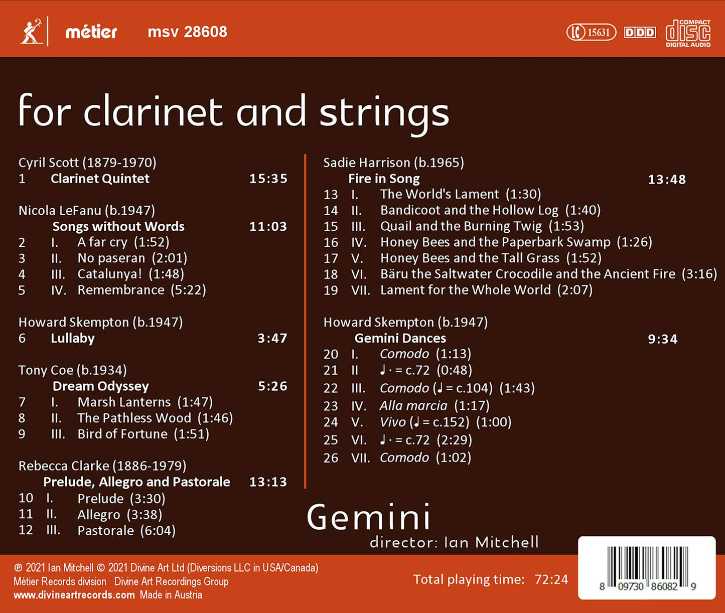 For Clarinet and Strings