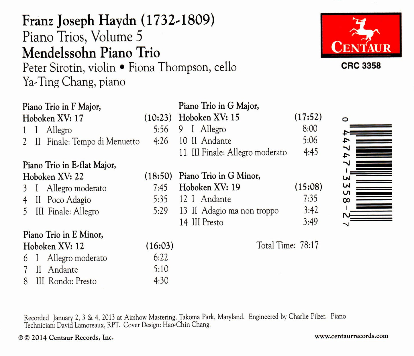 Haydn: Piano Trios, Vol. 5