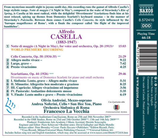 Casella: Notte di maggio - Cello Concerto - Scarlattiana