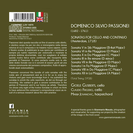 Passionei: Sonatas for cello and continuo