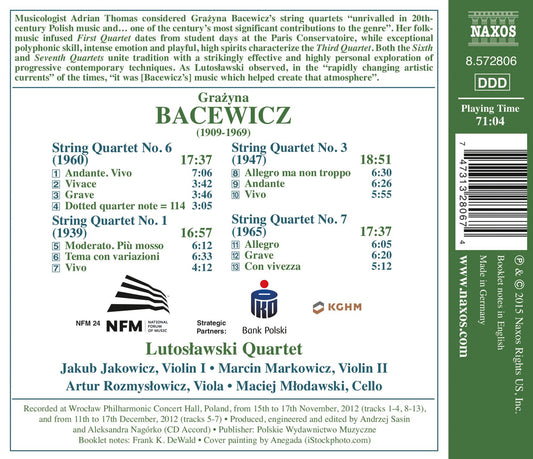 Bacewicz:  Complete String Quartets, Vol. 1