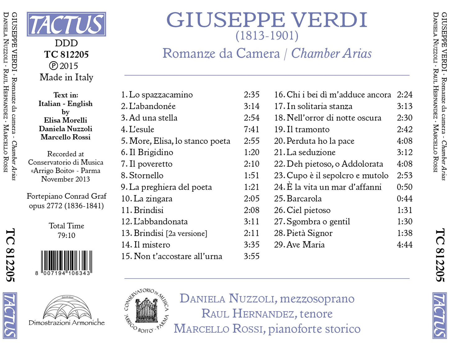 Verdi: Romanze da Camera
