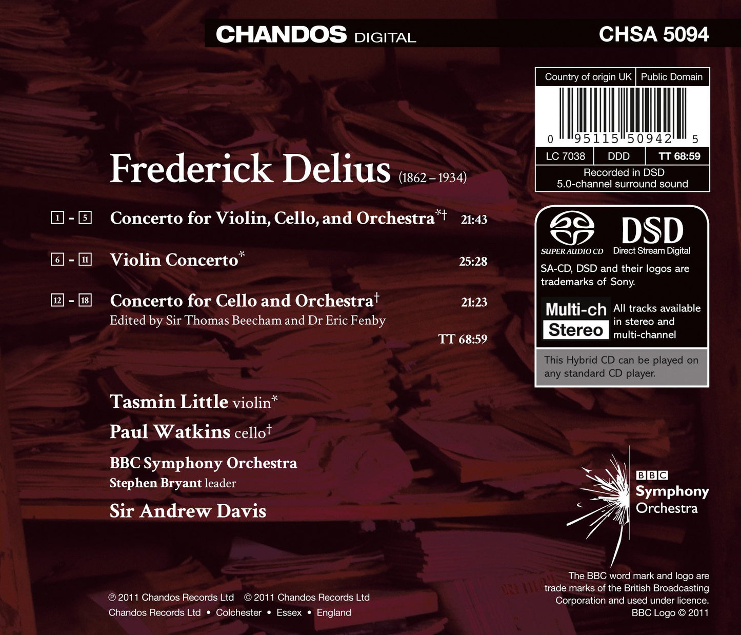 Delius: Double Concerto - Violin Concerto - Cello Concerto