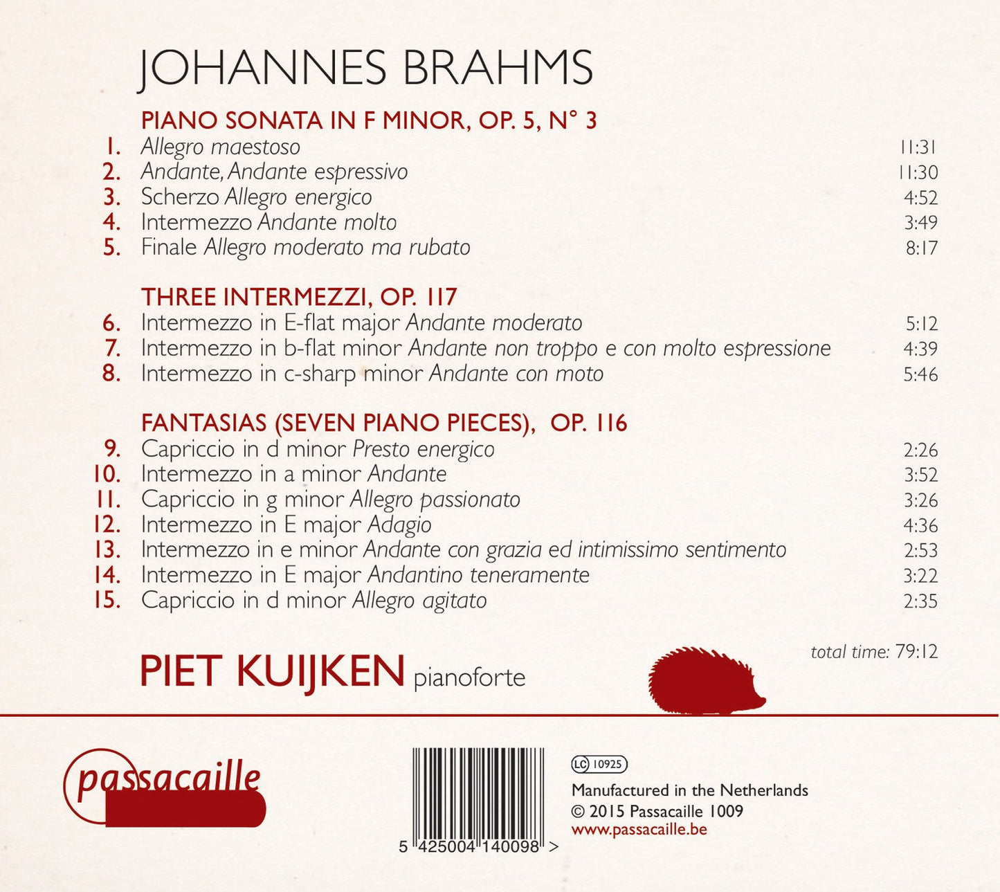 SONATA, INTERMEZZI & FANTASIAS