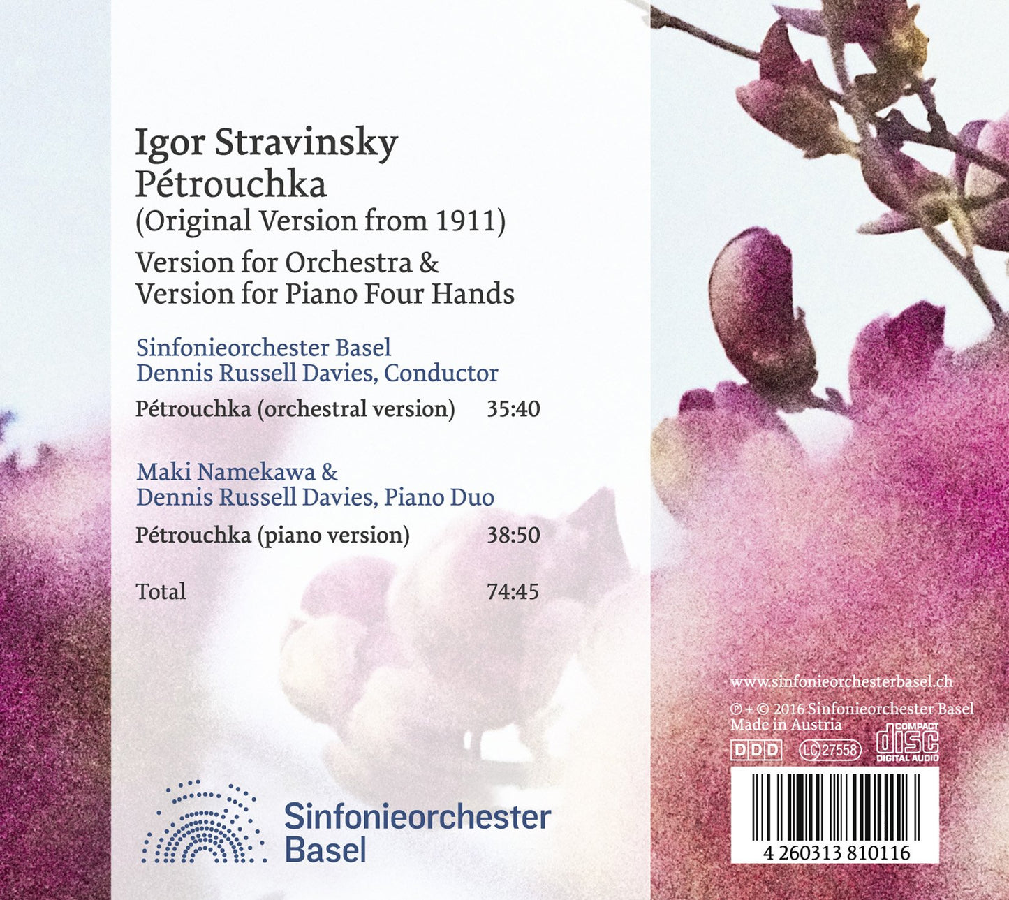 Stravinsky: Pétrouchka (Versions for Orchestra & Piano 4 Han