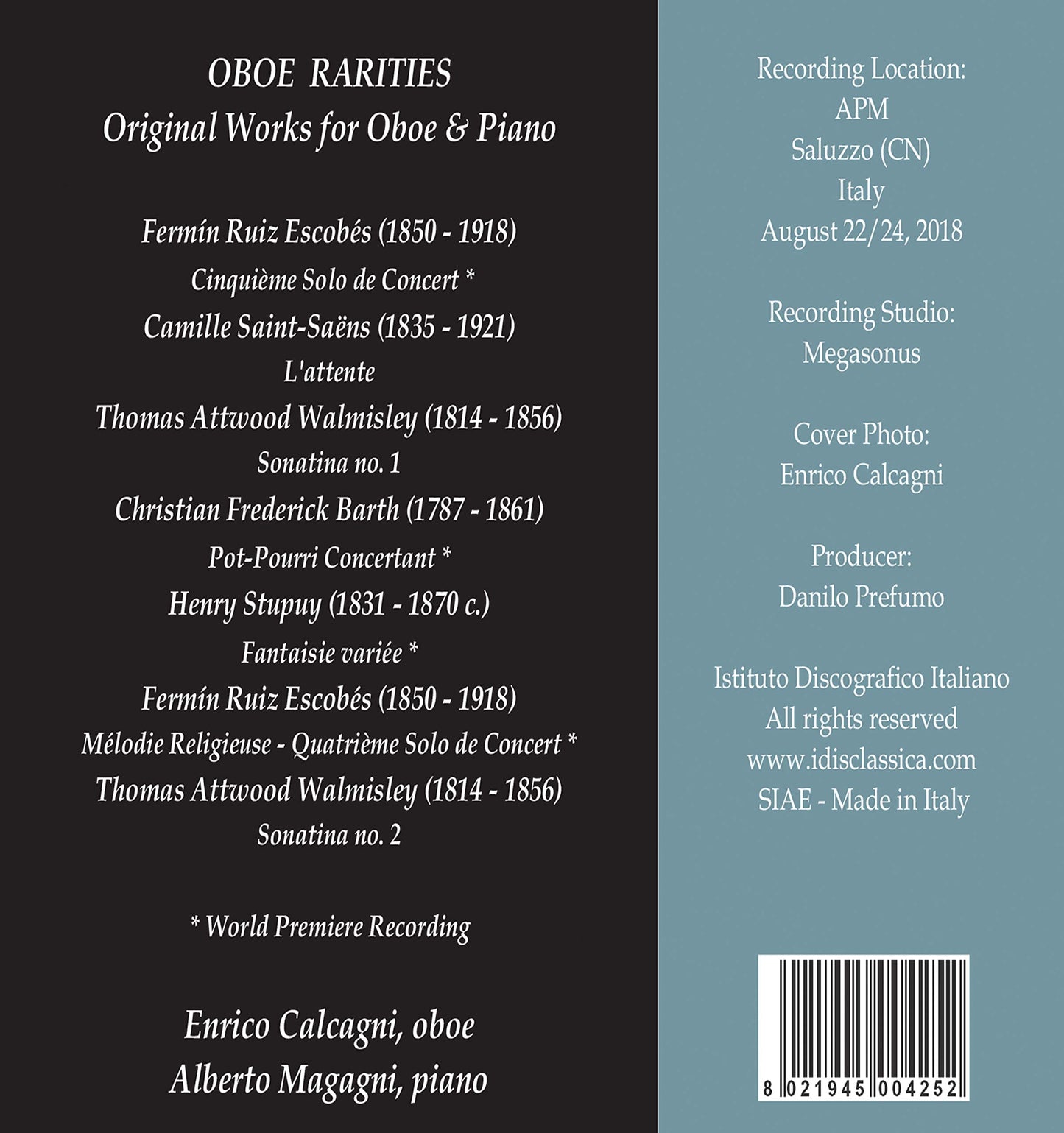 Oboe Rarities: Original Works for Oboe & Piano