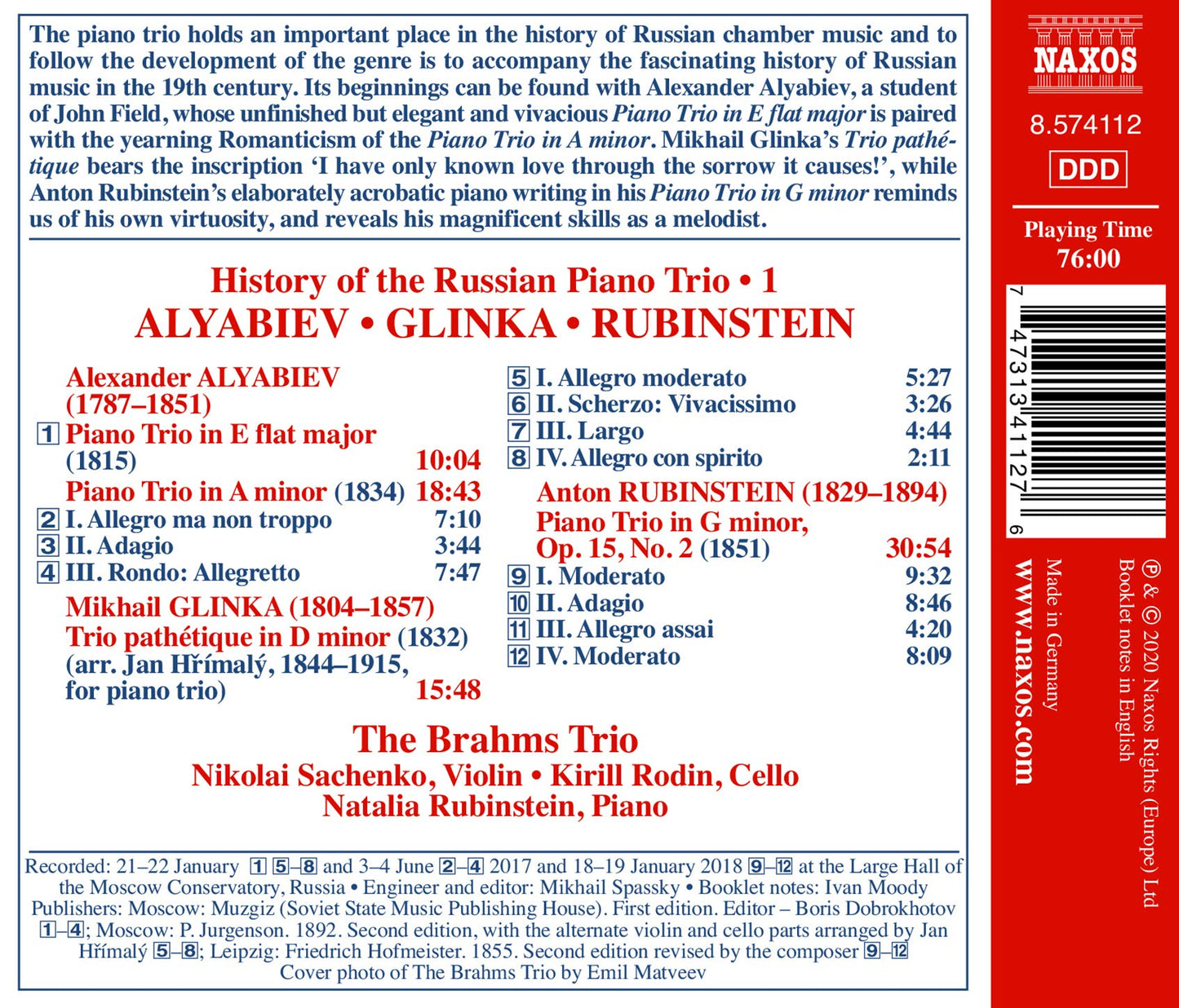 The History of Russian Piano Trio: Piano Trios in the Russia