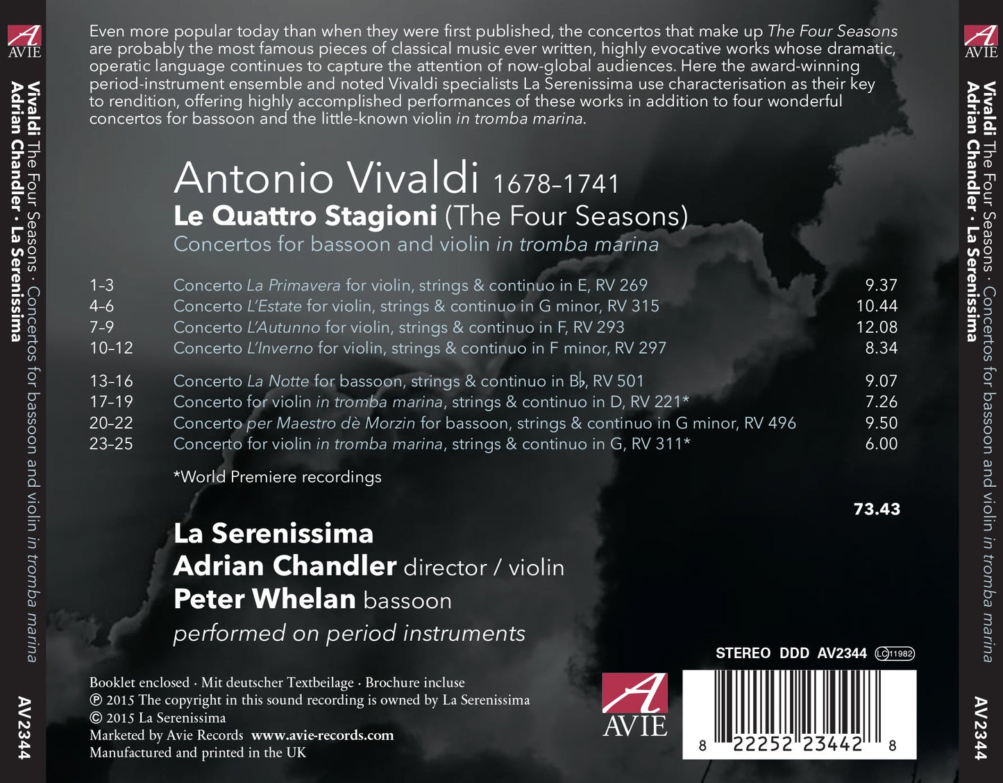 Vivaldi: The Four Seasons & concertos for bassoon and violin