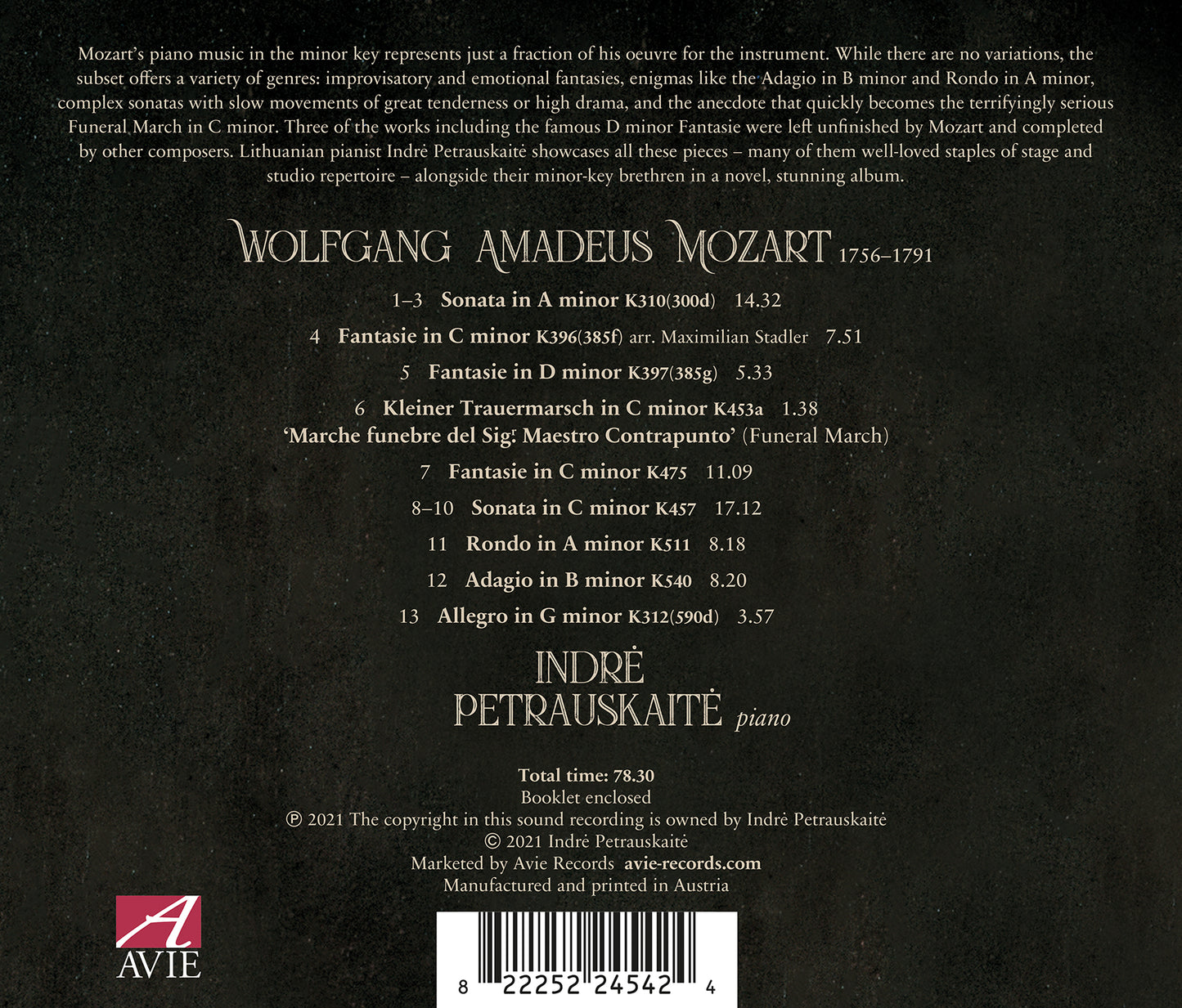 W.A. Mozart: Solo Piano Works