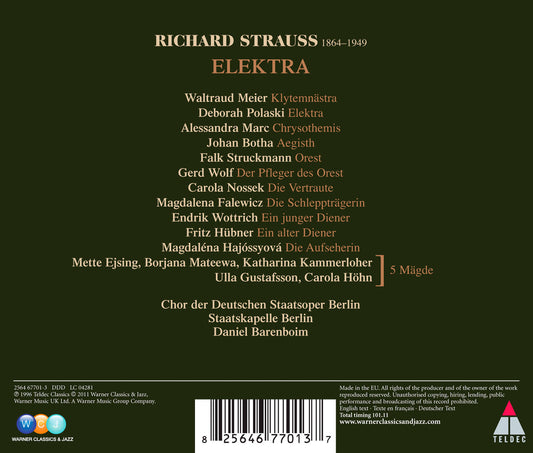 Elektra  Barenboim, Staatskapelle Berlin, Choir Der Deutschen Staatsoper Berlin,  Polaski, Meier, Marc, Botha