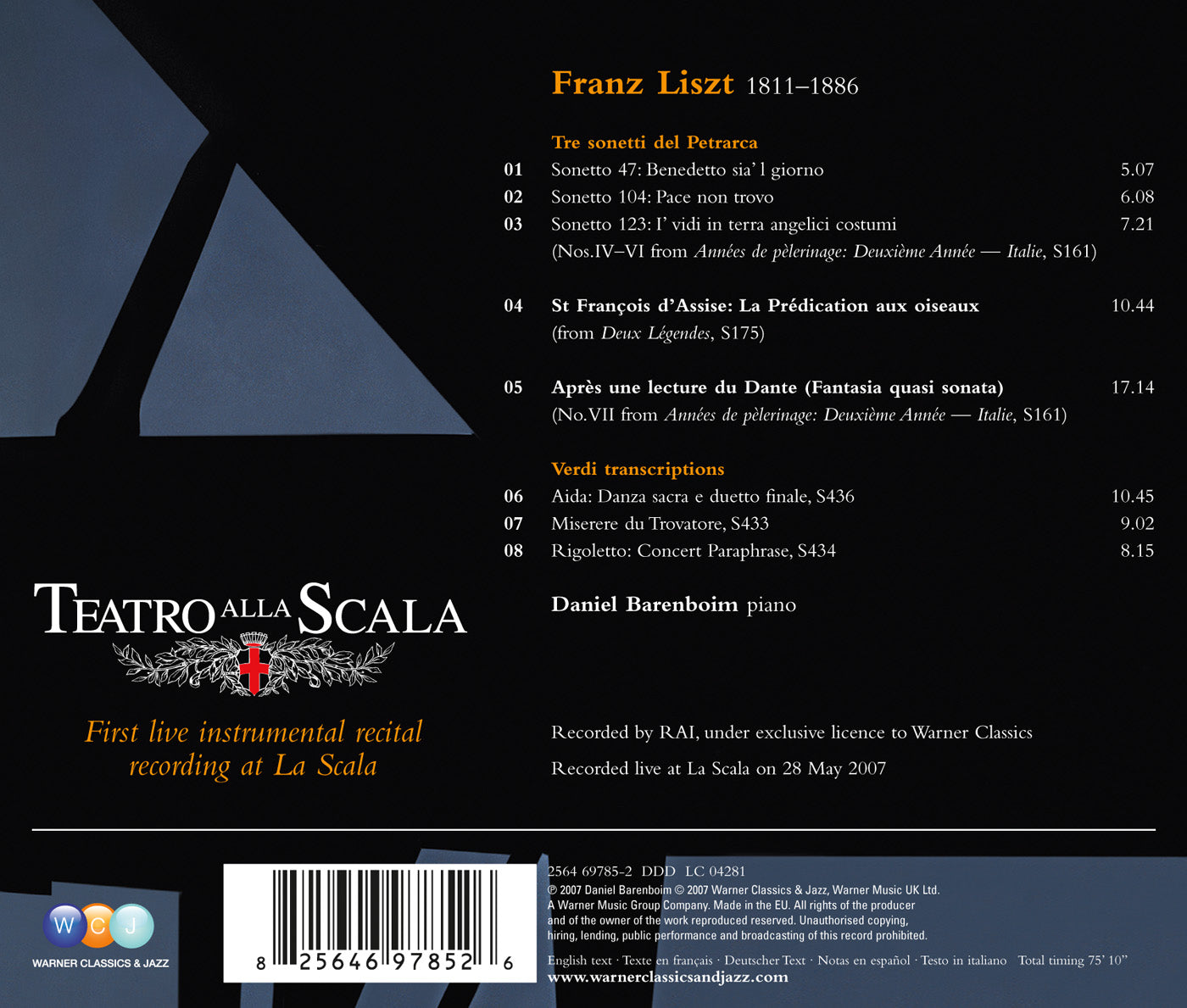 Omaggio Allitalia Live At La  Daniel Barenboim