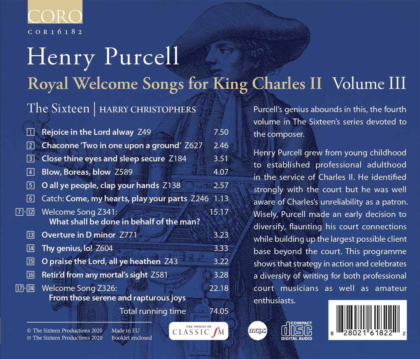Purcell: Royal Welcome Songs For King Charles Ii