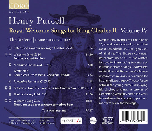 Purcell: Royal Welcome Songs For King Charles Ii, Vol. 4