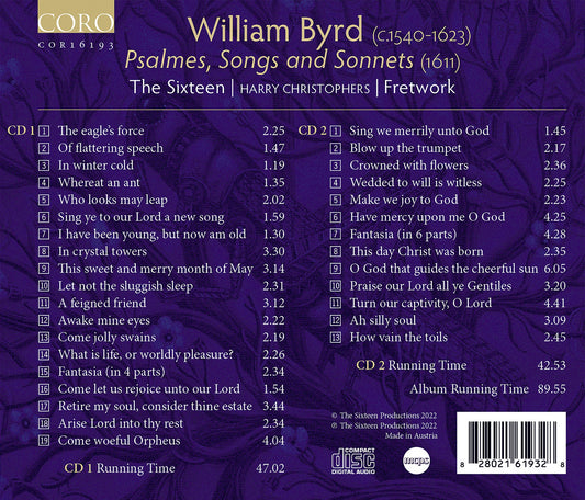 Byrd: Psalmes, Songs & Sonnets (1611)