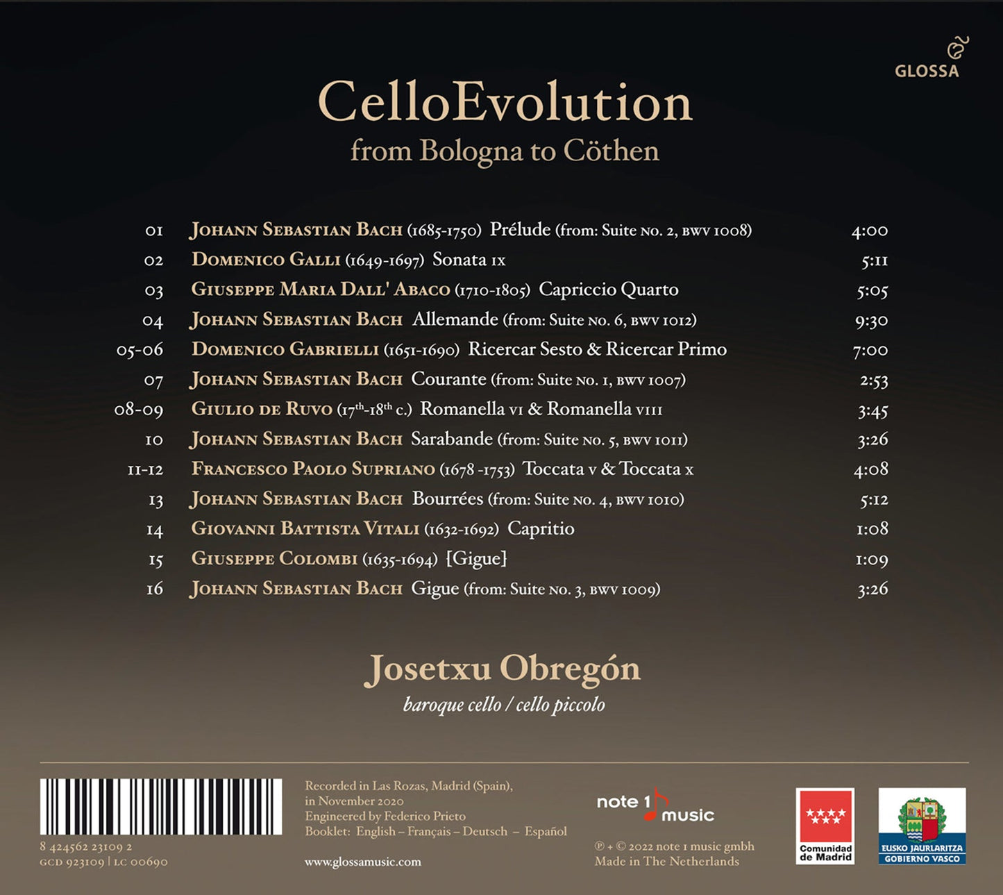 Gabrielli & Bach: Celloevolution - From Bolohgna to Cothen