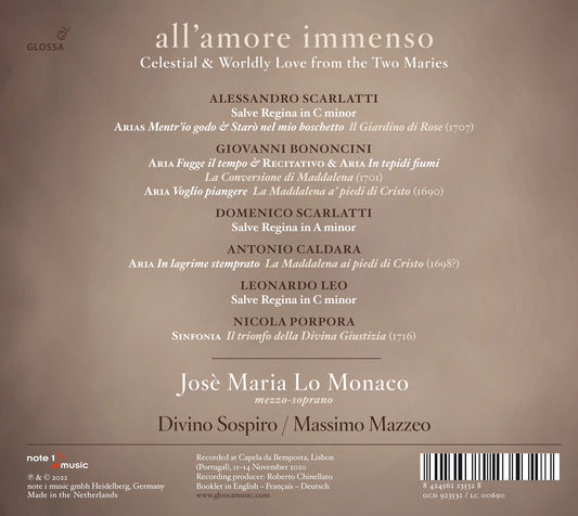 All'amore immenso - Music for Virgin Mary & Maria Maddalena