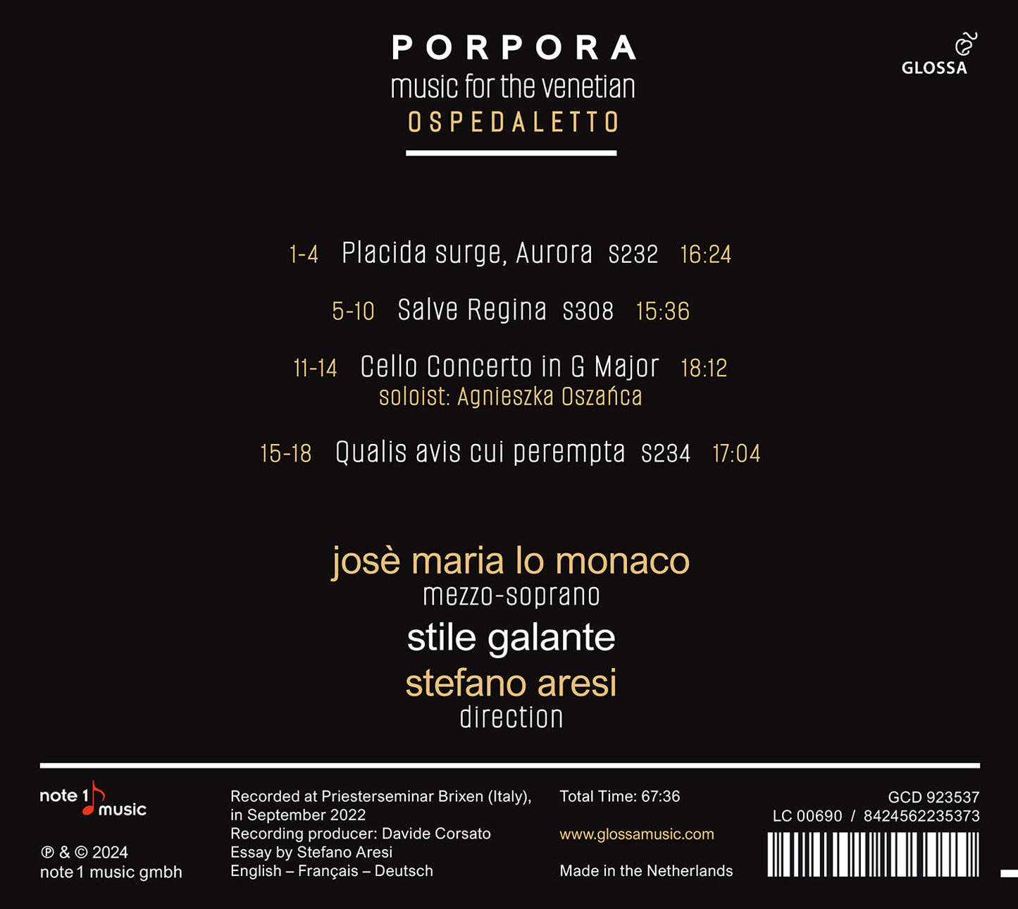 Porpora: Music for the Venetian Ospedaletto / Stile Galante