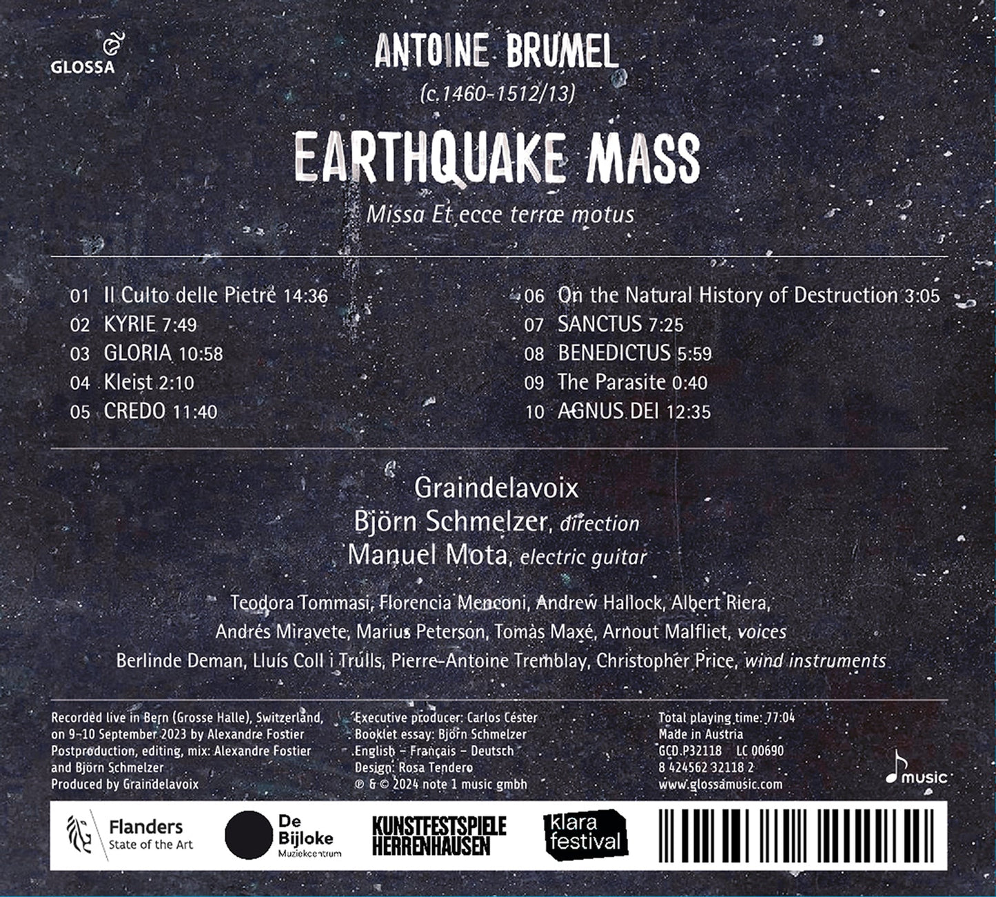 Brumel: Earthquake Mass  Bjorn Schmelzer, Graindelavoix, Manuel Mota