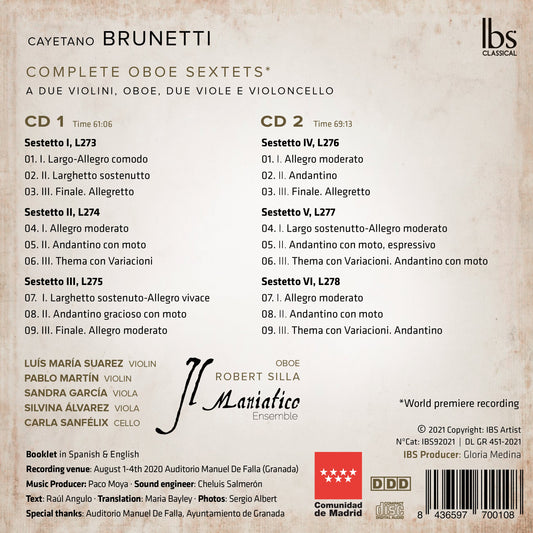 Brunetti: Compete Oboe Sextets