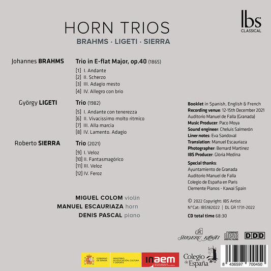 Brahms, Ligeti & Sierra: Horn Trios - Three Centuries