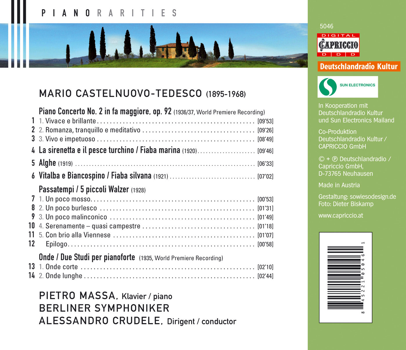 Castelnuovo-Tedesco: Piano Concerto No. 2 / Passatempi / Ond