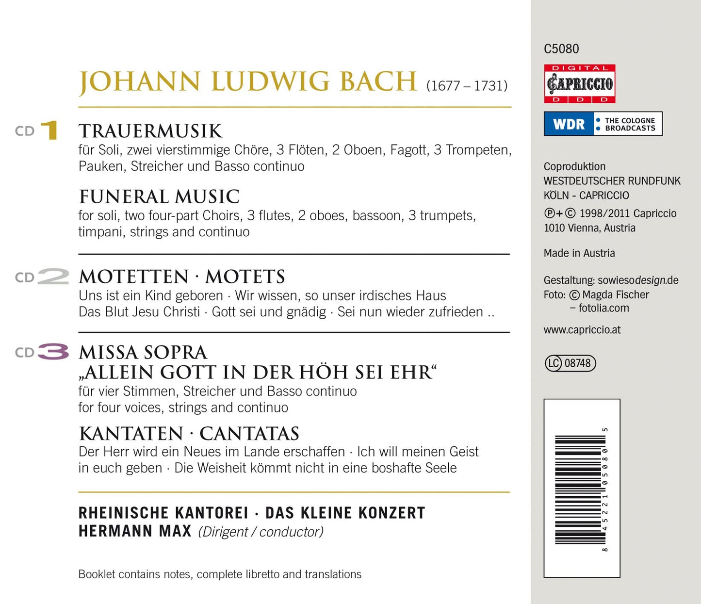 Bach: Funeral music - 11 Motets (excerpts) - Missa brevis