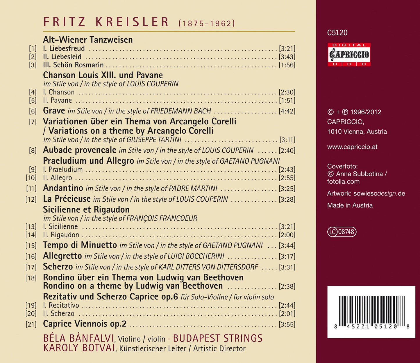 Kreisler: Violin Music