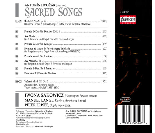 Dvorák: Sacred Songs
