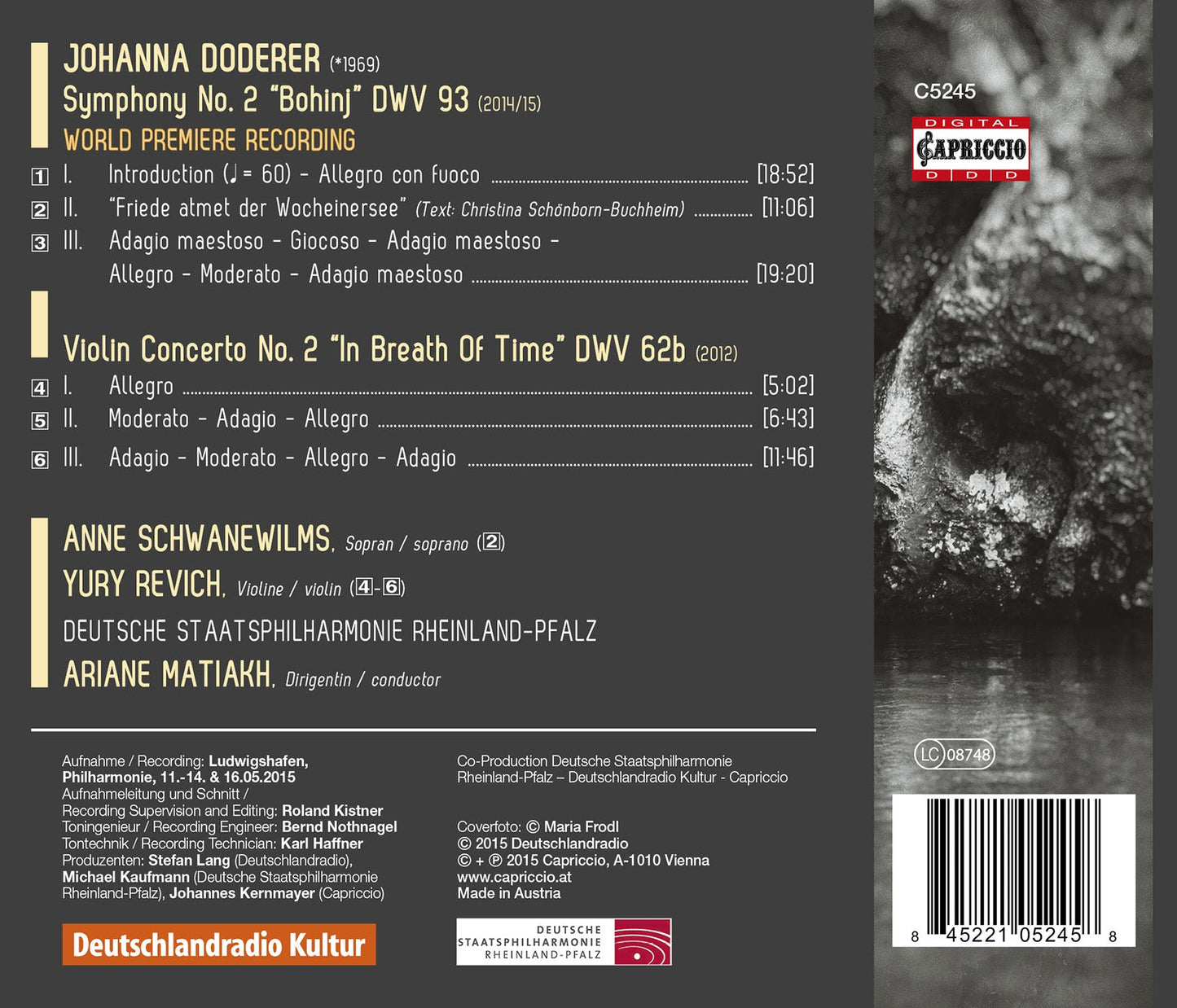 Doderer: Symphony No. 2, DWV 93 "Bohinj" & Violin Concerto N