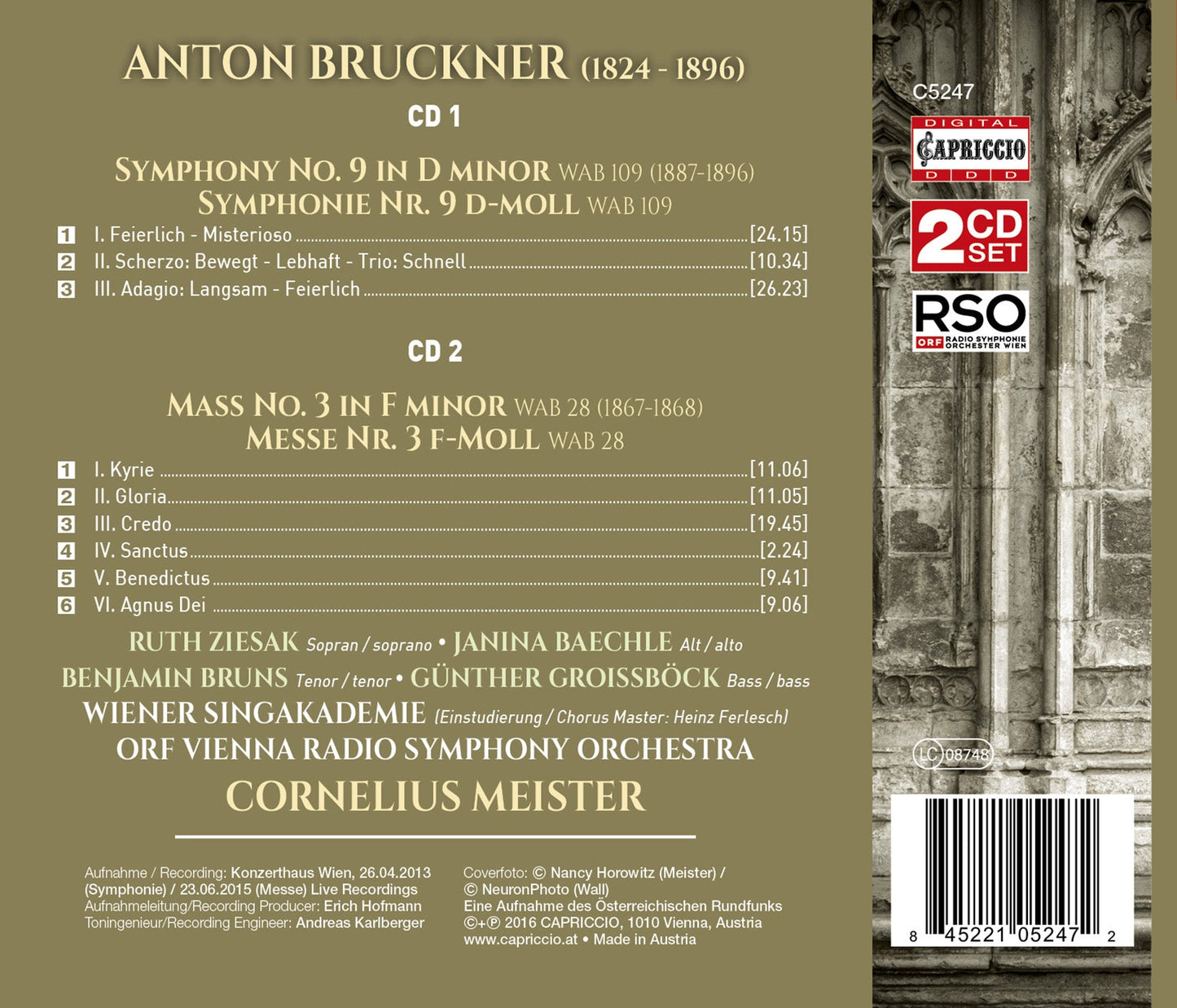 Bruckner: Symphony No. 9 & Mass No. 3