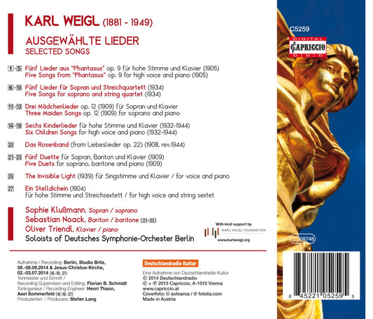 Karl Weigl: Selected Songs