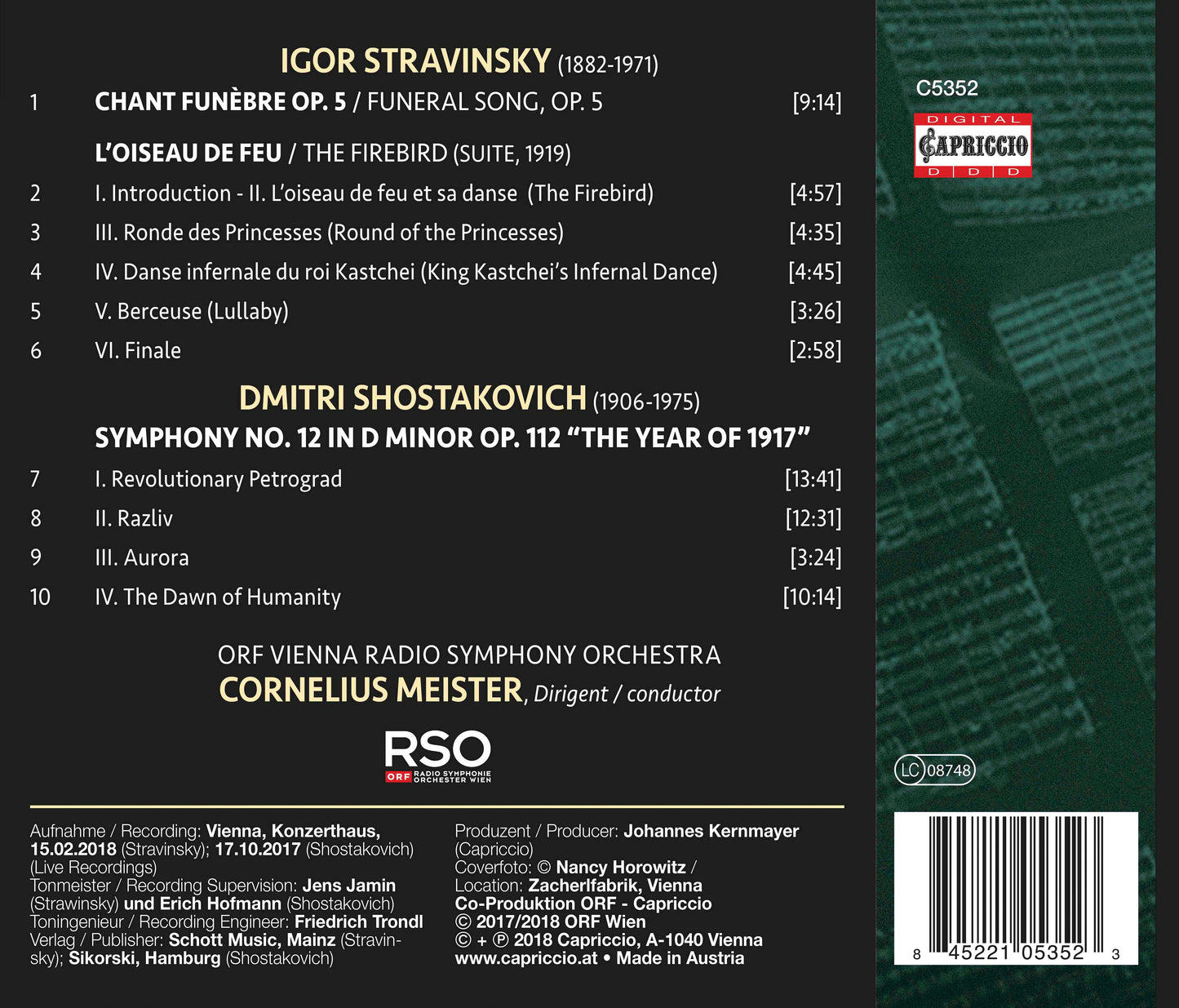 Stravinsky: Chant funèbre & L'oiseau de feu - Shostakovich: