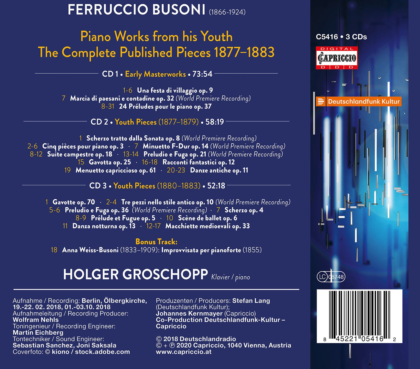 Ferruccio Busoni: Early Masterpieces (1877-1883)