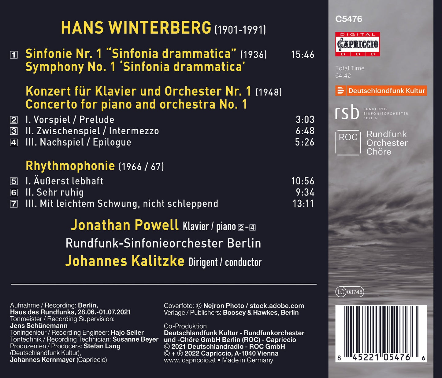 Winterberg: Sinfonia drammatica; Piano Concerto No. 1; Rhyth