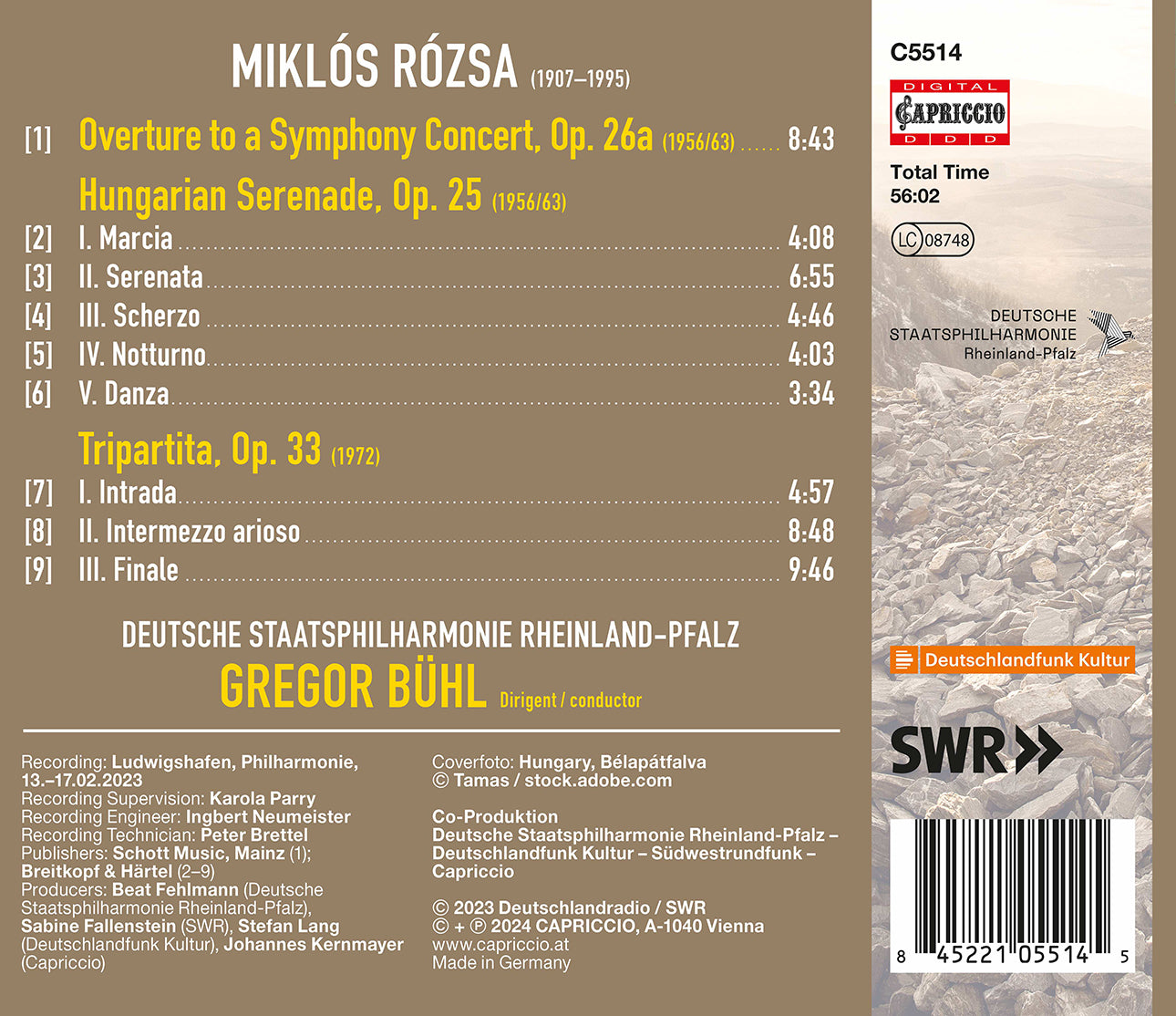 Rozsa: Orchestral Works
