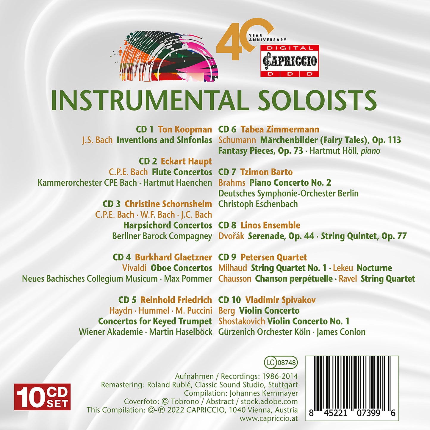 Capriccio 40 Year Anniversary - Instrumental Soloists Box Set [10 CDs]