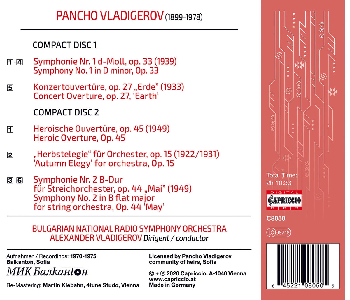 Pancho Vladigerov: Orchestral Works, Vol. 1
