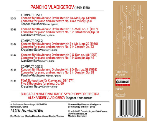 Pancho Vladigerov: Piano Concertos Nos. 1-5