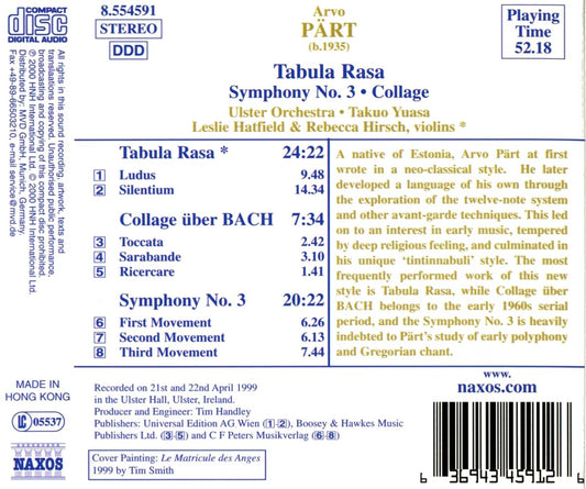 Pärt: Tabula Rasa & Symphony No. 3