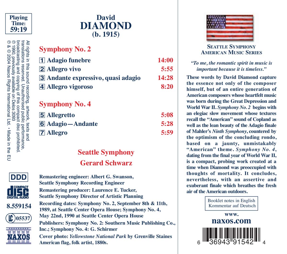 DIAMOND: Symphonies Nos. 2 and 4